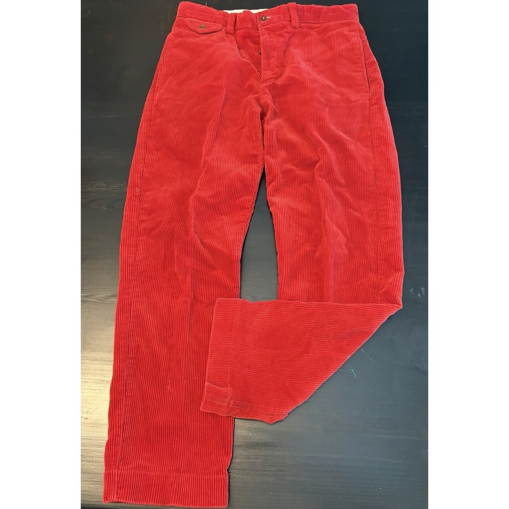 Vintage 90s Polo Ralph Lauren Red Corduroy Pants Straight Leg 32x30